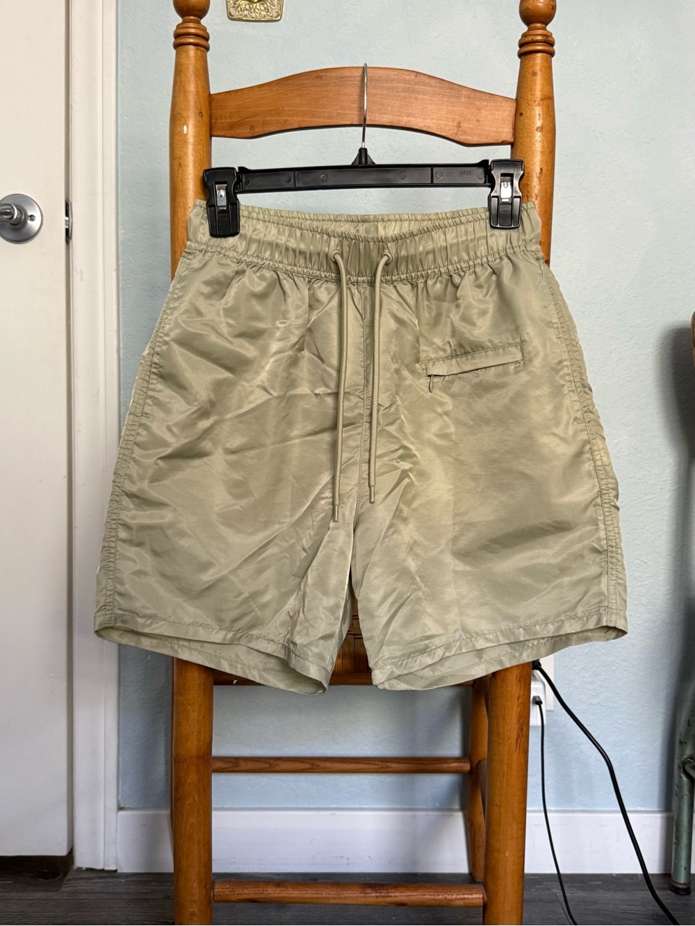 Sage Green Nylon Shorts